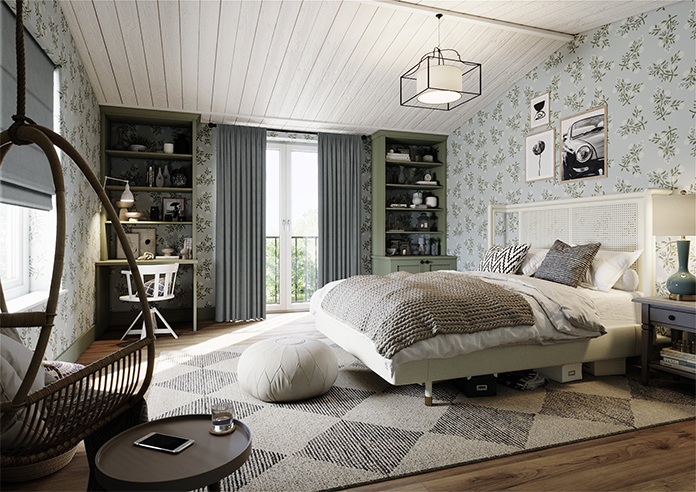 Classic Herringbone (Blackout), Grey - Made to Measure Curtains - Image 7
